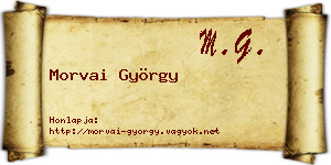 Morvai György névjegykártya